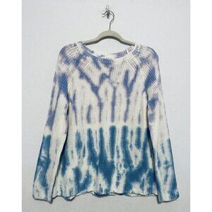 For the Republic Womens Tie Dye Sweater Purple Blue Long Sleeve Boho Large